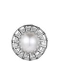 Pendientes de perlas artificiales chapados en acero de titanio y flores a la moda, 1 pieza