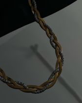 Collar chapado en oro de 18 quilates de acero titanio geométrico retro al por mayor