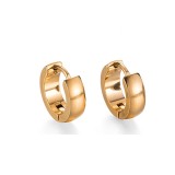 Pendientes de aro de metal de acero de titanio liso geométrico simple al por mayor