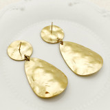1 par de pendientes chapados en oro de acero inoxidable chapados en Color sólido