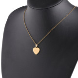 Collar colgante chapado en plata chapado en oro de acero inoxidable con forma de corazón geométrico de estilo moderno básico a granel