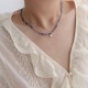 Collar con cuentas de acero de titanio redondo de estilo simple