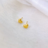 1 par de pendientes de acero de titanio chapados en forma de corazón de estilo Simple