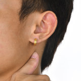 1 pieza Casual Estilo clásico Pendientes de aro chapados en oro de acero inoxidable con revestimiento de color sólido