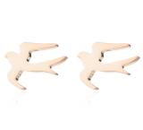 Pendientes huecos chapados en acero inoxidable con araña en forma de corazón de estilo Simple, 1 par