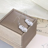 Pendientes colgantes pulidos de acero inoxidable con retrato de moda, 1 par