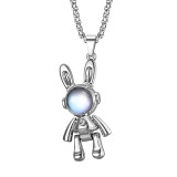 Collar con colgante de acero inoxidable estilo astronauta INS, 1 pieza