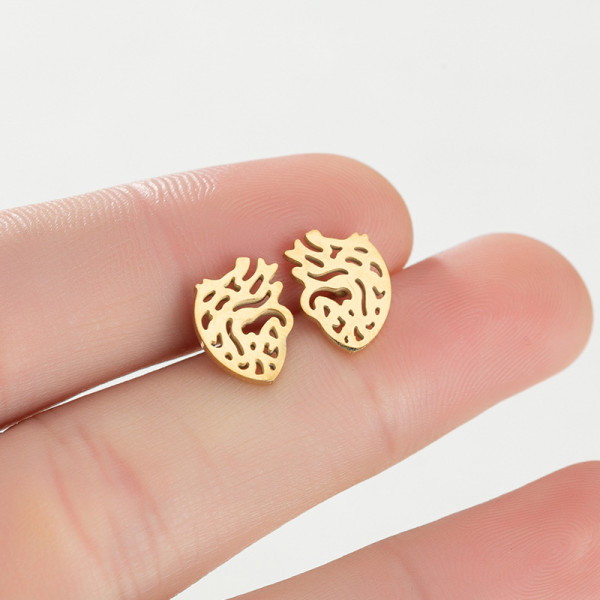 Pendientes de acero Titanium del corazón del estilo simple que platean ningún pendiente incrustado del acero inoxidable
