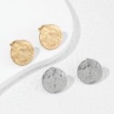 1 par de pendientes clásicos lujosos chapados en Color sólido de acero inoxidable chapados en oro de 18K