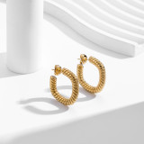 1 par de pendientes cuadrados básicos chapados en acero de titanio