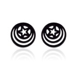 Pendientes geométricos de acero inoxidable de estilo simple que no platean pendientes de acero inoxidable con incrustaciones