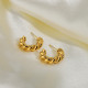 Pendientes De Aro En Forma De Espiral Retorcidos De Acero Inoxidable Chapados En Oro