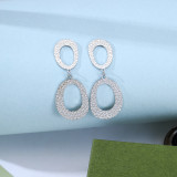 Pendientes colgantes chapados en acero inoxidable, geométricos, de moda, 1 par