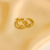 1 par de pendientes chapados en oro de circón de acero inoxidable con incrustaciones de Color sólido de estilo moderno de vacaciones