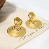 1 par de pendientes colgantes chapados en oro de 18 quilates de acero inoxidable con revestimiento geométrico de ropa de calle Retro