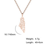 Collar elegante con revestimiento de acero inoxidable con mapa