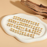 Pendientes chapados en oro de 14K con incrustaciones de cobre y circonita, elegantes y lujosos, estilo clásico, con letras asimétricas, 1 par