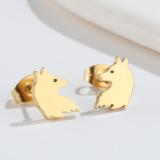 1 par de aretes de acero de titanio y lobo de estilo simple