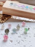 Pendientes de acero de titanio con flor pastoral dulce de 1 pieza