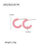 1 par de aretes de acero inoxidable esmaltados de color sólido estilo IG