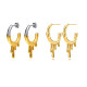 Pendientes chapados en acero inoxidable con forma de C a la moda, 1 par