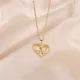Collar con colgante chapado en oro de 18K chapado en acero inoxidable con mariposa en forma de corazón de estilo Simple romántico