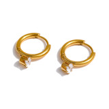 Jyg173 Earrings Golden Six-Claw Single Diamond #1