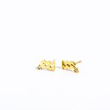 1 par de pendientes chapados en oro de 18 quilates con incrustaciones de constelación de viaje de estilo básico Simple y circonita de acero inoxidable