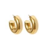 Pendientes con revestimiento de acero de titanio, geométricos, de estilo simple, 1 par