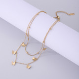 Collares acodados chapados en oro de 18 quilates con revestimiento de acero inoxidable y mariposa informal de Streetwear