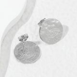 1 par de pendientes clásicos lujosos chapados en Color sólido de acero inoxidable chapados en oro de 18K