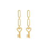 Pendientes de acero inoxidable con llave de moda Pendientes de acero inoxidable chapados