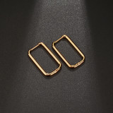 1 par de pendientes chapados en oro de 18 quilates de acero inoxidable chapado en forma de U de estilo simple