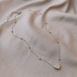 Collar de cadena de clavícula de bola Simple de tendencia de moda femenina de acero de titanio de amor