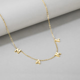 Collar chapado en oro con chapado en oro pulido de acero inoxidable con letras de estilo simple informal