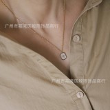 Collar De Acero De Titanio Con Estrella De Ocho Puntas De Concha Blanca Geométrica De Moda
