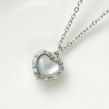 Collar de constelación de moda con gotas de agua en forma de corazón, incrustaciones de acero de titanio, diamantes de imitación, 1 pieza