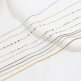 Collar de oro con incrustaciones de acero titanio de color sólido de estilo simple