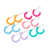 1 par de aretes de acero inoxidable esmaltados de color sólido estilo IG