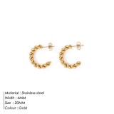 1 par de aretes de acero inoxidable con revestimiento giratorio de estilo simple
