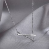 Collar de piedras preciosas artificiales de diamantes de imitación de acero de titanio geométrico de estilo Simple a la moda