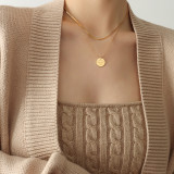 Collar pendiente plateado oro Titanium del acero 18K del color sólido del estilo simple a granel