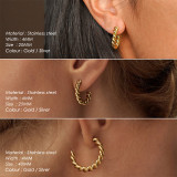 1 par de aretes de acero inoxidable con revestimiento giratorio de estilo simple
