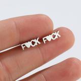 Pendientes de acero de titanio geométricos de moda que no platean pendientes de acero inoxidable con incrustaciones