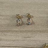 Pendientes chapados en oro de 14K con incrustaciones de cobre y circonita, elegantes y lujosos, estilo clásico, con letras asimétricas, 1 par