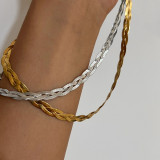 Collar chapado en oro de titanio con revestimiento de acero de color sólido de estilo simple