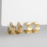 1 par de pendientes chapados en oro de acero inoxidable chapado en Color sólido de estilo Simple