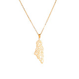 Collar elegante con revestimiento de acero inoxidable con mapa