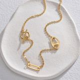Collar chapado en oro de 18 quilates con revestimiento de palanca de acero inoxidable de color sólido y estilo simple y elegante