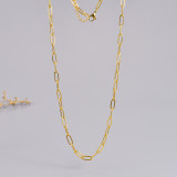 Collar de acero de titanio geométrico de estilo simple, collares de acero inoxidable chapados